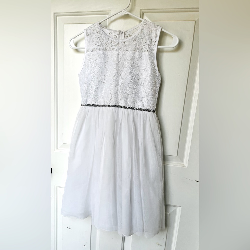 Rare Editions sleeveless white spring dress girls size 12